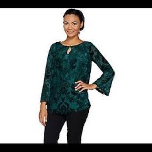 Isaac Mizrahi Burnout Velvet  Tunic holiday
